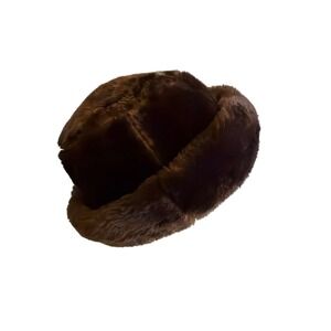 Vintage-Inspired Brown Faux Fur Hat With Soft Lining One SIze